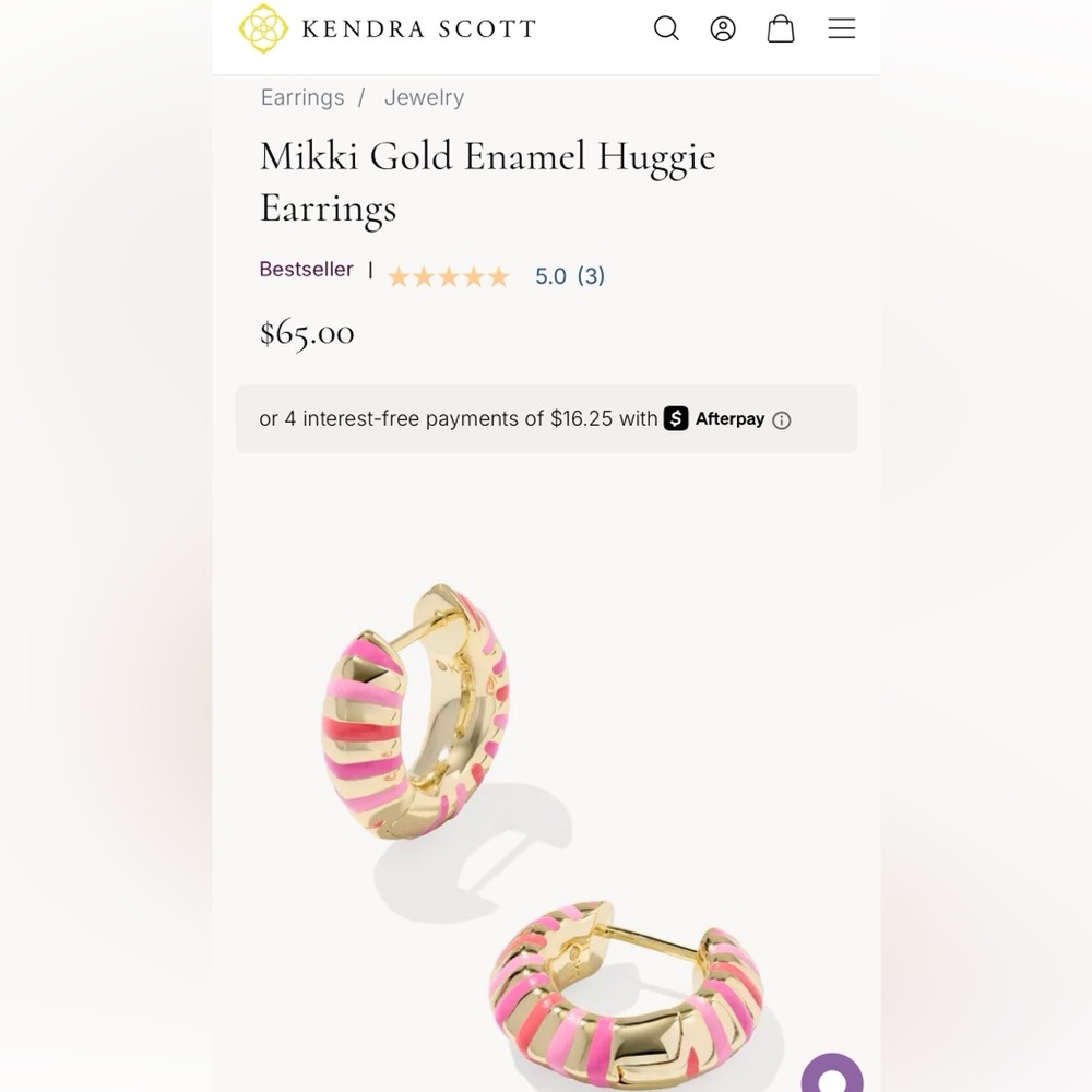 Kendra Scott Gold and Pink Elegant Earrings